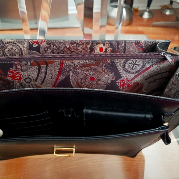 Briefcase black croc embossedBELLE ROSE - Picture 3 of 4